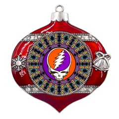 Gratefuldead Grateful Dead Pattern Metal Snowflake And Bell Red Ornament by Cowasu