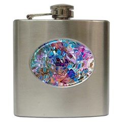 Smudged Hip Flask (6 Oz) by kaleidomarblingart