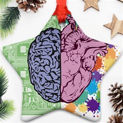 Brain-heart-balance-emotion Star Ornament (two Sides) by Cowasu