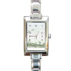 Abstract-background-children Rectangle Italian Charm Watch by Cowasu