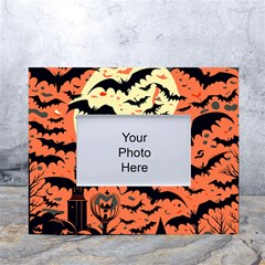 Bat Pattern White Tabletop Photo Frame 4 x6  by Valentinaart