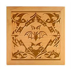 Bat Pattern Wood Photo Frame Cube by Valentinaart