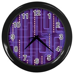 Background-non-seamless-pattern Wall Clock (black) by Cowasu