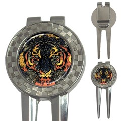 Tiger-predator-abstract-feline 3-in-1 Golf Divots by Cowasu