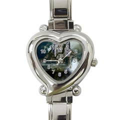 Sea-island-castle-landscape Heart Italian Charm Watch by Cowasu