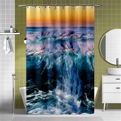 Sea-waves-ocean-water-beach-surf Shower Curtain 48  X 72  (small)  by Cowasu