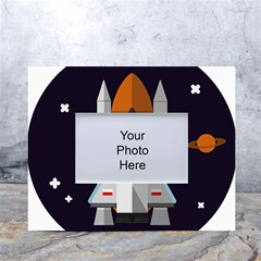 Rocket-space-universe-spaceship White Tabletop Photo Frame 4 x6  by Cowasu