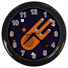 Meteor-meteorite-space-comet Wall Clock (black) by Cowasu