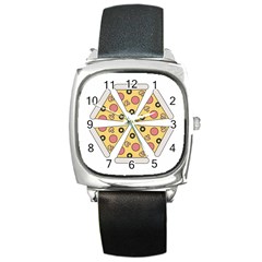 Pizza-slice-food-italian Square Metal Watch by Sarkoni