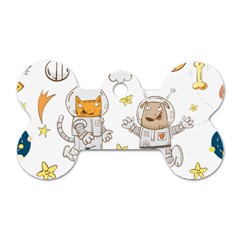 Astronaut-dog-cat-clip-art-kitten Dog Tag Bone (two Sides) by Sarkoni