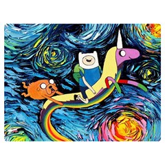 Cartoon Parody  Art Starry Night Van Gogh Two Sides Premium Plush Fleece Blanket (extra Small) by Sarkoni