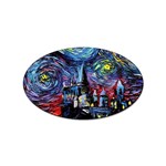 Castle Starry Night Print Van Gogh Parody Sticker Oval (100 pack) Front