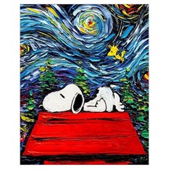 Dog Cartoon Vincent Van Gogh s Starry Night Parody Drawstring Bag (small) by Sarkoni