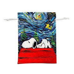 Dog Cartoon Vincent Van Gogh s Starry Night Parody Lightweight Drawstring Pouch (s) by Sarkoni