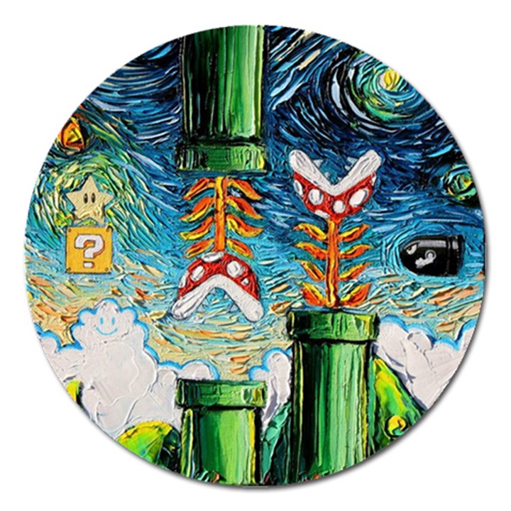 Game Starry Night Doctor Who Van Gogh Parody Magnet 5  (Round)