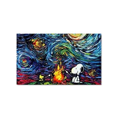 Dog Cartoon Starry Night Print Van Gogh Parody Sticker (rectangular) by Sarkoni