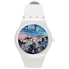 Hollywood Art Starry Night Van Gogh Round Plastic Sport Watch (m) by Sarkoni