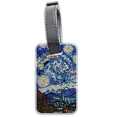 Mosaic Art Vincent Van Gogh s Starry Night Luggage Tag (two Sides) by Sarkoni