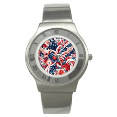 America Pattern Stainless Steel Watch by Valentinaart