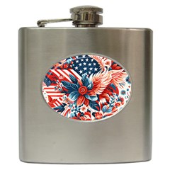 America Pattern Hip Flask (6 Oz) by Valentinaart