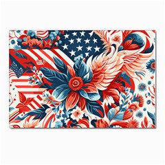 America Pattern Postcard 4 x 6  (pkg Of 10) by Valentinaart