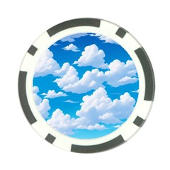 Sky Clouds Blue Cartoon Animated Poker Chip Card Guard (10 Pack) by Bangk1t