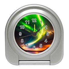 Lake Storm Neon Nature Travel Alarm Clock by Bangk1t