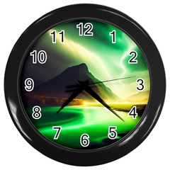 Aurora Lake Neon Colorful Wall Clock (black) by Bangk1t