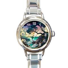 Tree Wave Ocean Round Italian Charm Watch by Bangk1t