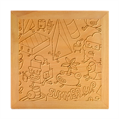 Summer Up Cute Doodle Wood Photo Frame Cube by Bedest