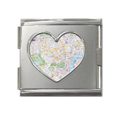 London City Map Mega Link Heart Italian Charm (18mm) by Bedest