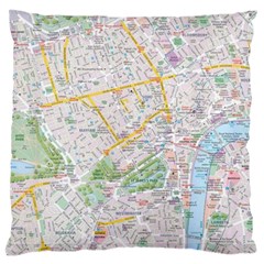 London City Map Standard Premium Plush Fleece Cushion Case (one Side) by Bedest