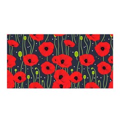 Background Poppies Flowers Seamless Ornamental Satin Wrap 35  X 70  by Ravend