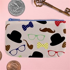 Moustache-hat-bowler-bowler-hat Large Coin Purse by Ravend