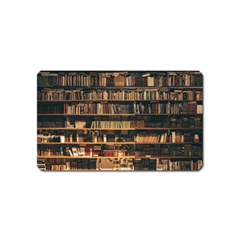 Books On Bookshelf Assorted Color Book Lot In Bookcase Library Magnet (name Card) by Ravend