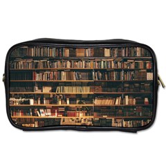 Books On Bookshelf Assorted Color Book Lot In Bookcase Library Toiletries Bag (two Sides) by Ravend