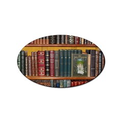 Books-library-bookshelf-bookshop Sticker (oval) by Ravend