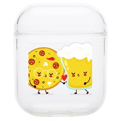 Pizza And Beer Glass Couple Soft Tpu Airpods 1/2 Case by Givinglala