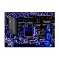 Blue Computer Monitor With Chair Game Digital Art Sticker A4 (100 Pack) by Bedest