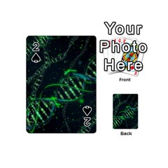 Green And Black Abstract Digital Art Playing Cards 54 Designs (mini) by Bedest