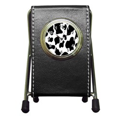 Black And White Cow Print,wallpaper Pen Holder Desk Clock by nateshop