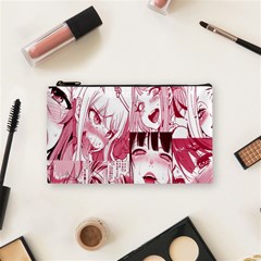 Ahegao Pink, Anime, Girl, Girlface, Girls, Pattern, White, Hd Cosmetic Bag (small) by nateshop