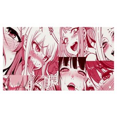 Ahegao Pink, Anime, Girl, Girlface, Girls, Pattern, White, Hd Banner And Sign 7  X 4  by nateshop