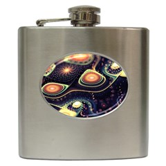 Psychedelic Trippy Abstract 3d Digital Art Hip Flask (6 Oz) by Bedest