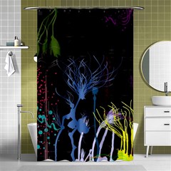 Art Design Graphic Neon Tree Artwork Shower Curtain 48  X 72  (small)  by Bedest