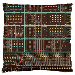 Digital Art Moog Music Synthesizer Vintage Large Cushion Case (one Side) by Bedest