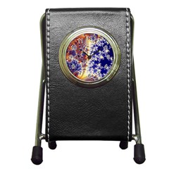 Psychedelic Colorful Abstract Trippy Fractal Mandelbrot Set Pen Holder Desk Clock by Bedest