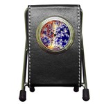 Psychedelic Colorful Abstract Trippy Fractal Mandelbrot Set Pen Holder Desk Clock Front