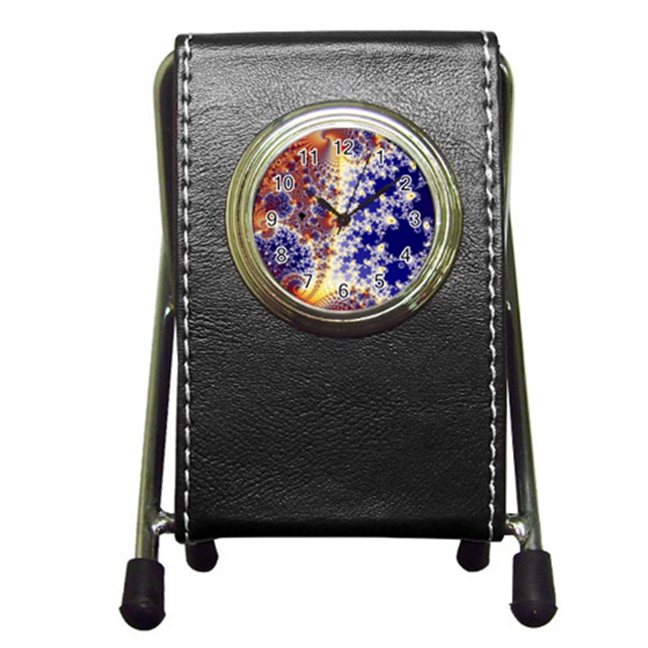 Psychedelic Colorful Abstract Trippy Fractal Mandelbrot Set Pen Holder Desk Clock