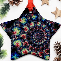 Psychedelic Colorful Abstract Trippy Fractal Star Ornament (two Sides) by Bedest